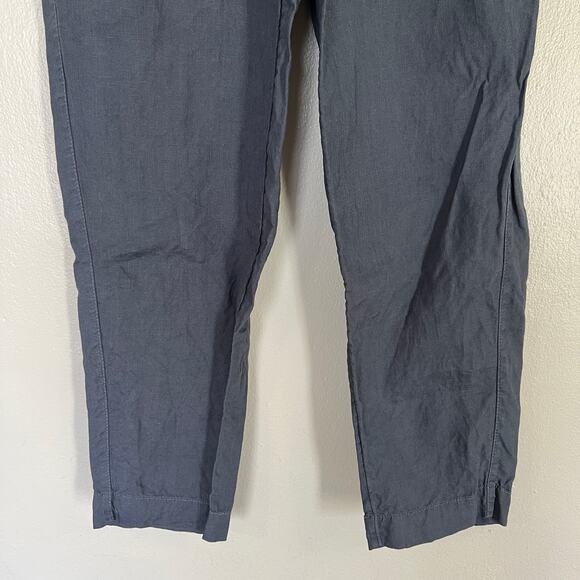Athleta Voyager Linen Pants Women's Size 2 Granite Blue Adjustable Waist Relaxed - Picture 5 of 12